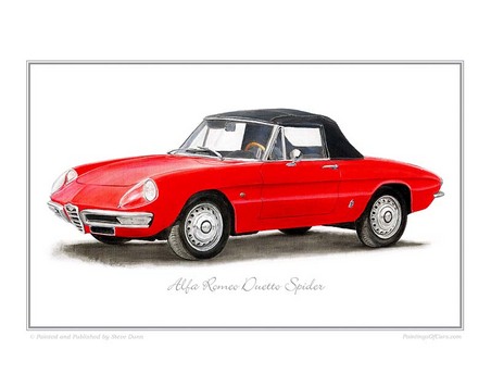 Alfa Romeo Duetto Spider 1967 Classic Car Oil Painting Fine Art Print