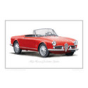 Alfa Romeo Giulietta Spider (1955-65) Classic Car Oil Painting - Fine Art Print