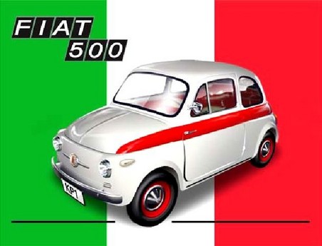 FIAT 500 VINTAGE STYLE METAL ADVERTISING WALL SIGN RETRO ART