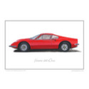 Ferrari 246 Dino Classic Car Oil Painting - Fine Art Print