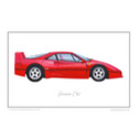 Ferrari F40 Classic Car Oil Painting - Fine Art Print