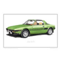 Fiat X1/9 Classic Car Oil Painting - Fine Art Print