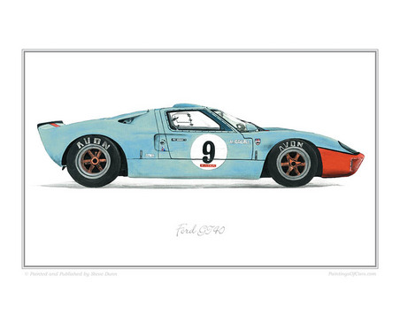 Ford GT40 Classic Car Oil Painting Fine Art Print
