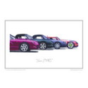 Four TVR's Classic Car Oil Painting - Fine Art Print