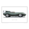 Jaguar D-Type Classic Car Oil Painting - Fine Art Print