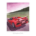 Lamborghini Diablo Classic Car Oil Painting - Fine Art Print