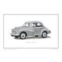 Morris Minor Classic Car Oil Painting - Fine Art Print