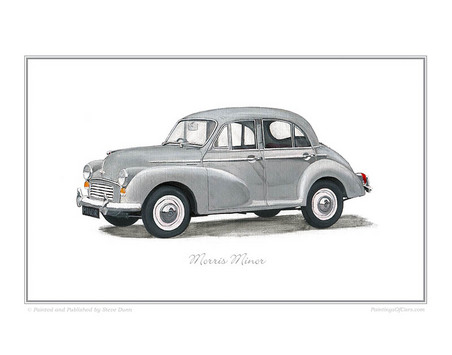 Morris Minor Classic Car Oil Painting Fine Art Print