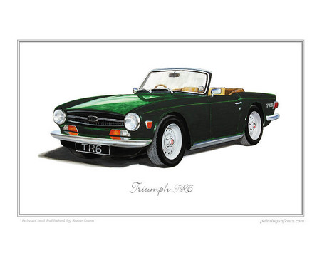 Triumph TR6 Classic Car Oil Painting Fine Art Print