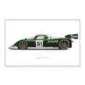 Jaguar XJR-6 Classic Car Oil Painting - Fine Art Print