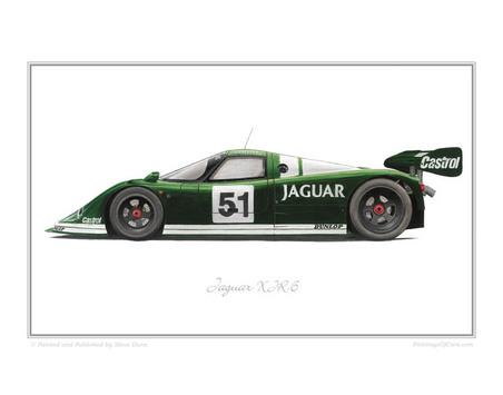 Jaguar XJR6 Classic Car Oil Painting Fine Art Print