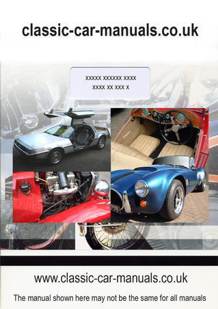 DAIMLER Dart SP250 Shop manual